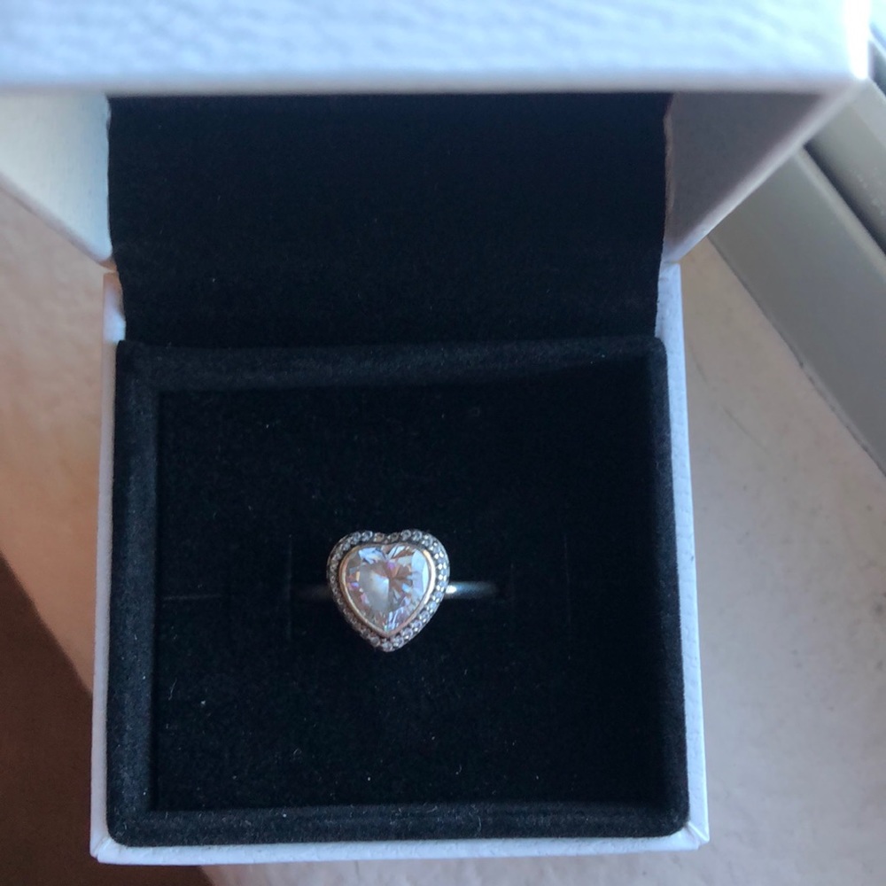 Radiant teardrop ring. Sterling silver.